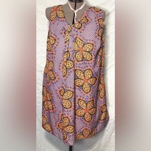 Lane Bryant Lavender Floral Medallion Sleeveless Tunic